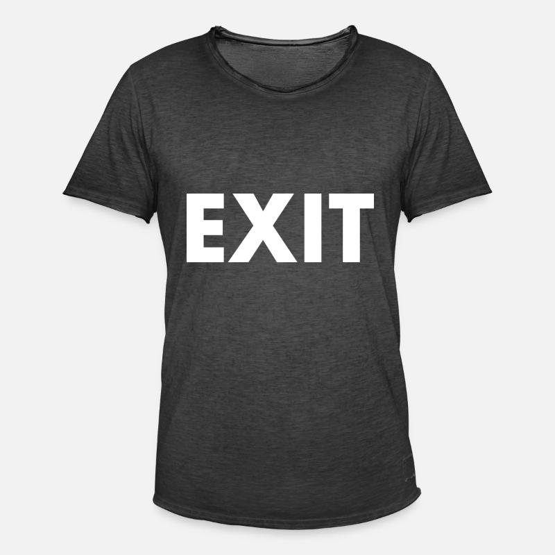 Exit - Männer Vintage T-Shirt - Vintage Schwarz