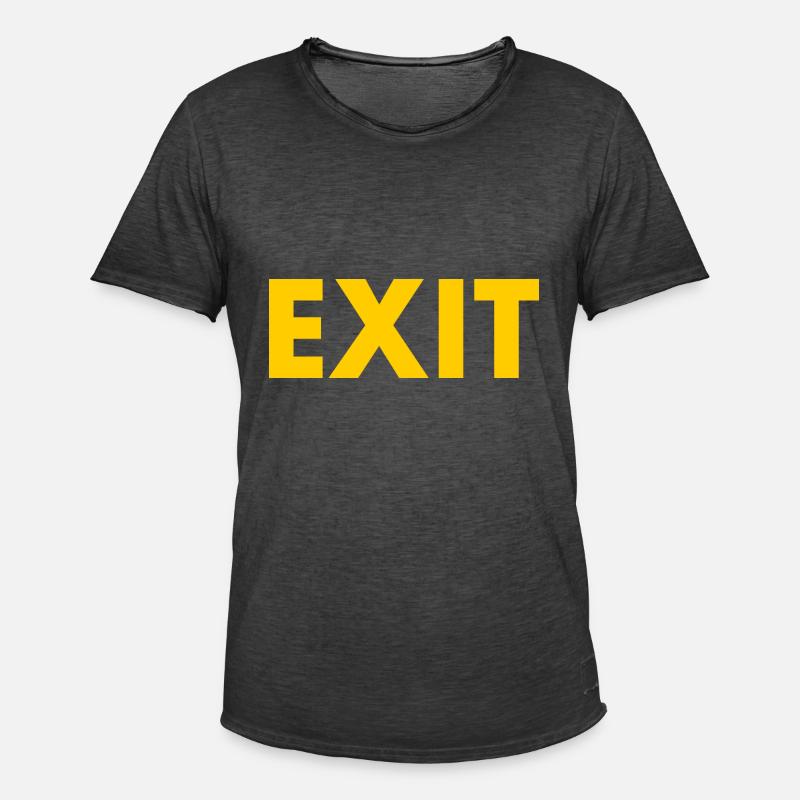 Exit - Männer Vintage T-Shirt - Vintage Schwarz