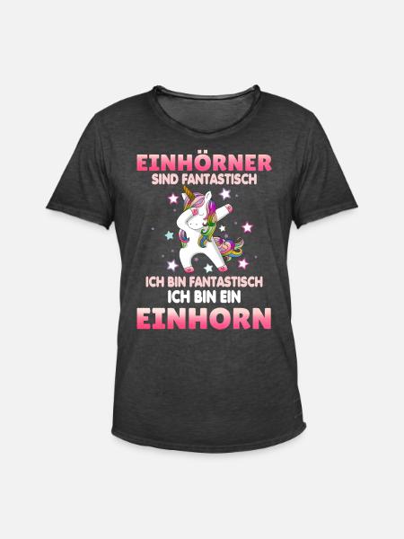 Einhörner sind Fantastisch - Männer Vintage T-Shirt - Vintage Schwarz