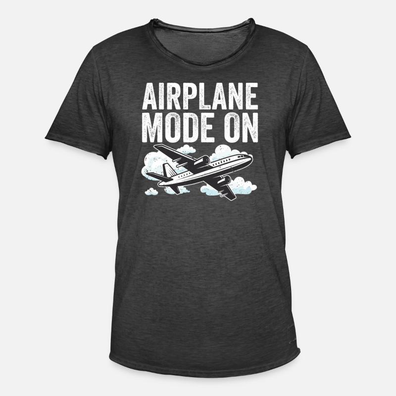 Retro-Flugzeugflugzeug Pilot Berufspiloten - Männer Vintage T-Shirt - Vintage Schwarz