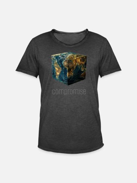 "Earth Cube: The Compromise" - Männer Vintage T-Shirt - Vintage Schwarz
