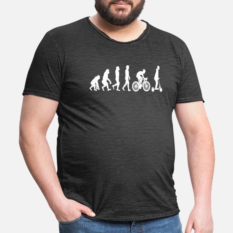 Evolution E-Roller Menschen Entwicklung Geschenk Männer Vintage T-Shirt