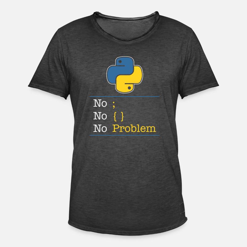 Python no problem - Männer Vintage T-Shirt - Vintage Schwarz