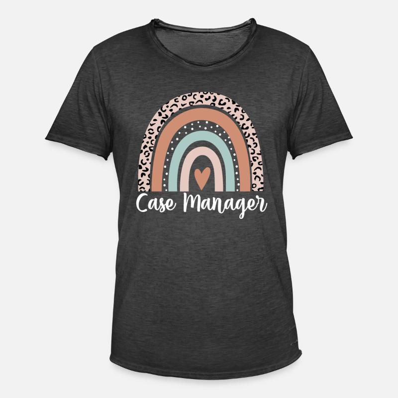 Fallmanager Regenbogenleopard Lustiger Fallmanager - Männer Vintage T-Shirt - Vintage Schwarz