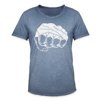 Mma Faust Mixed Martial Arts Fighter - T-shirt vintage Homme - vintage bleu jeans - Devant - Jose (178cm)