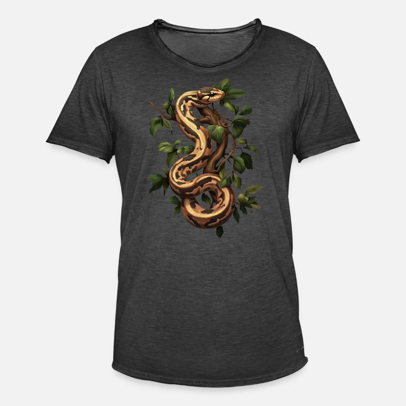 Königspython Schlangen Liebhaber Terrarium Python - Männer Vintage T-Shirt - Vintage Schwarz