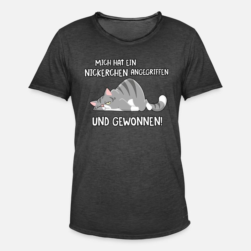 Mich hat ein Nickerchen angegriffen - Männer Vintage T-Shirt - Vintage Schwarz