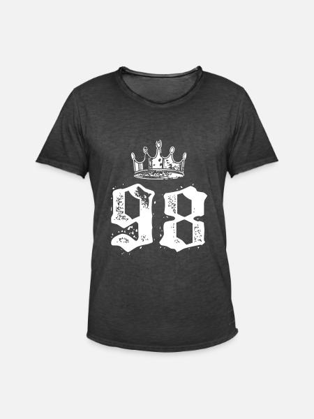 98 Number crown - Men's Vintage T-Shirt - washed black