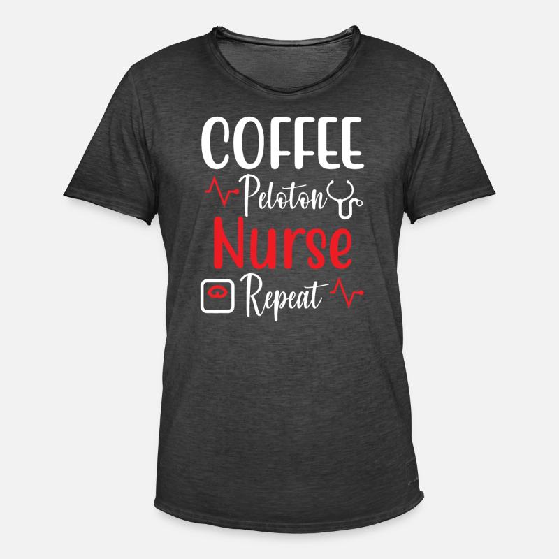 Kaffee Peloton Krankenschwester Repeat - Männer Vintage T-Shirt - Vintage Schwarz