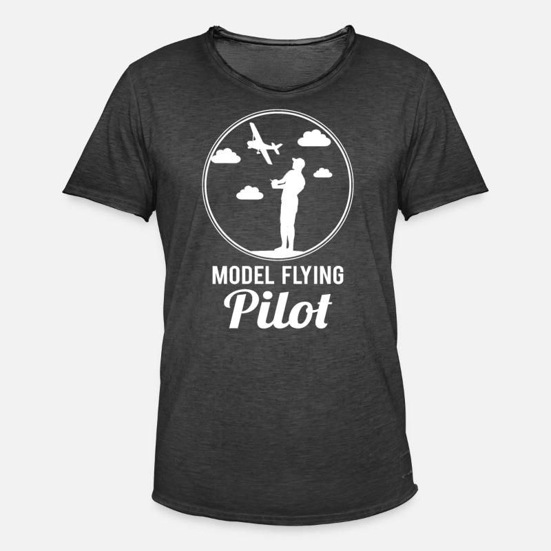 Modellflug Pilot Modellbauer Flugzeug Geschenk - Männer Vintage T-Shirt - Vintage Schwarz