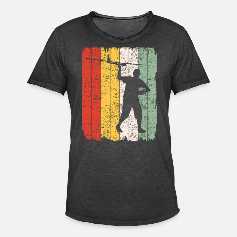 Modellflug Modellbauer Flugzeug Retro Geschenk - Männer Vintage T-Shirt - Vintage Schwarz