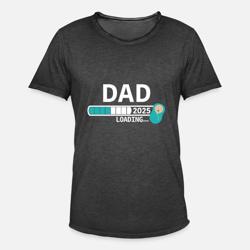 Dad 2025 loading... - Männer Vintage T-Shirt - Vintage Schwarz