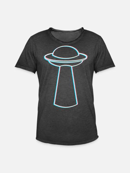 UFO Glitch – Rave & Techno Vibes - Men's Vintage T-Shirt - washed black