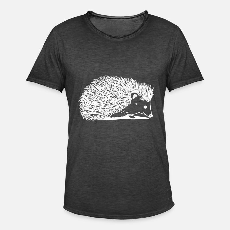 Igel - Männer Vintage T-Shirt - Vintage Schwarz