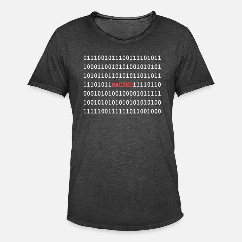 Binary code hacker - Men's Vintage T-Shirt - washed black