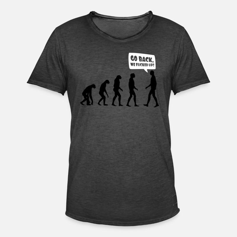 Evolution fucked up - Evolution verkackt - Männer Vintage T-Shirt - Vintage Schwarz