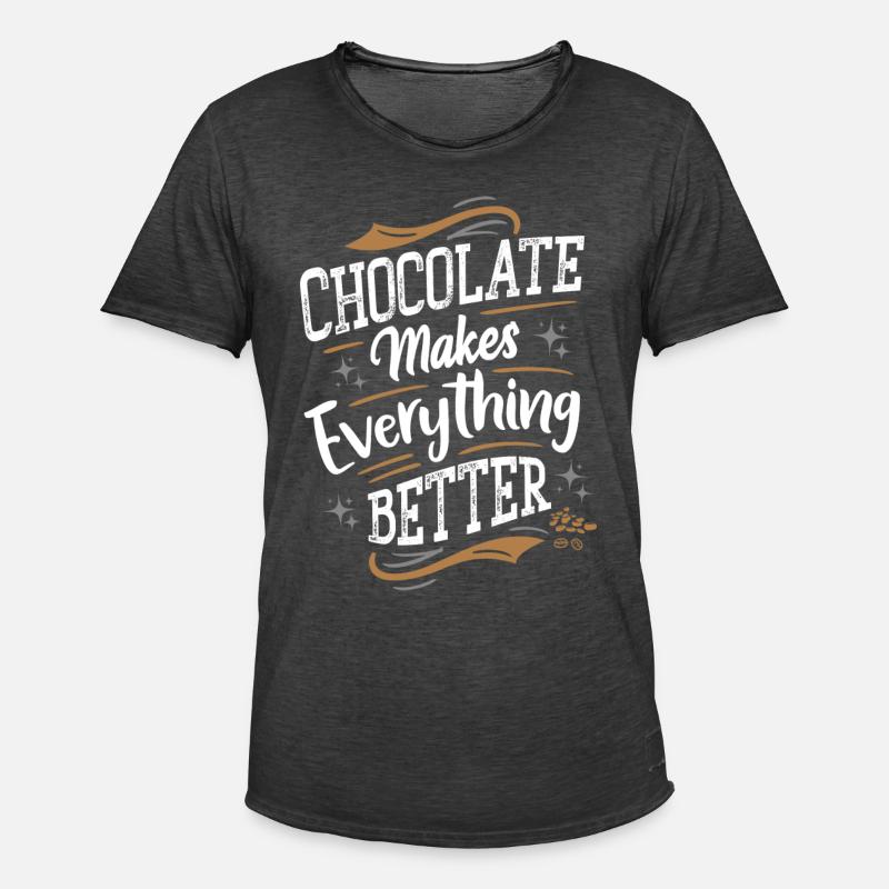 Chocolate makes everything better - Schokolade - Männer Vintage T-Shirt - Vintage Schwarz