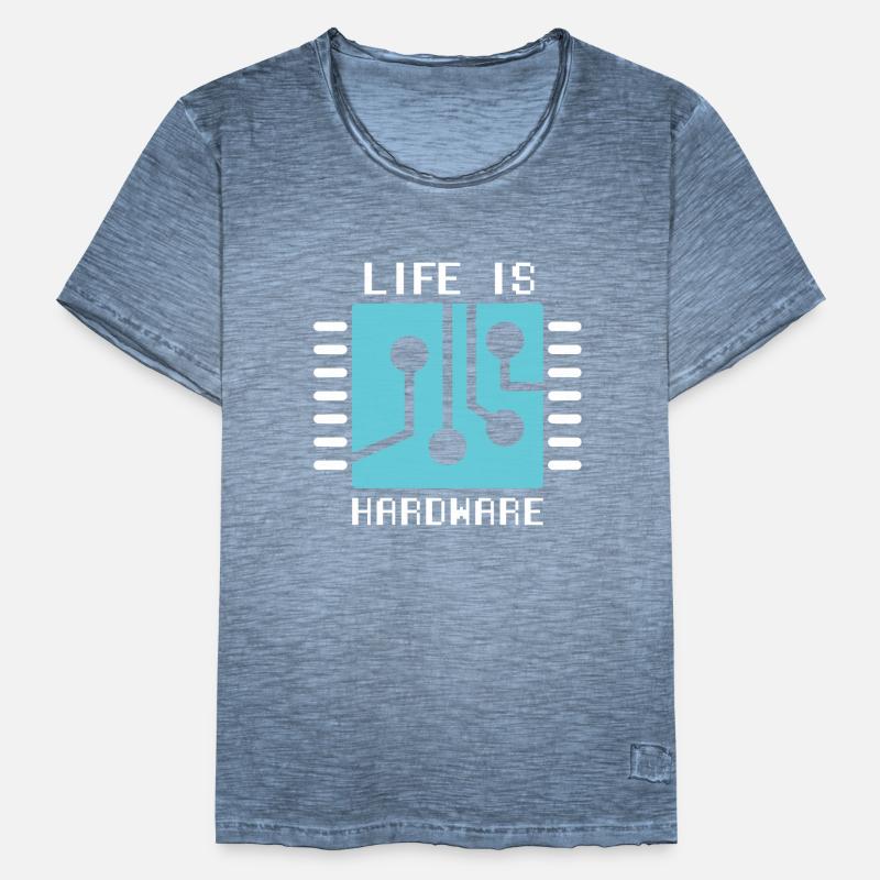 Life Is Hardware Informatiker Hack Coder Männer Vintage T-Shirt
