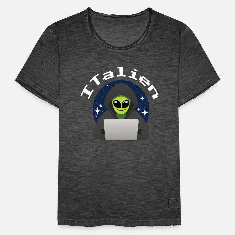ITalien Alien Informatiker Hacker Coder T-shirt vintage Homme