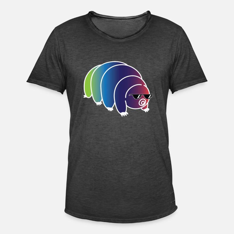 Cool Bärtierchen Regenbogen - Männer Vintage T-Shirt - Vintage Schwarz