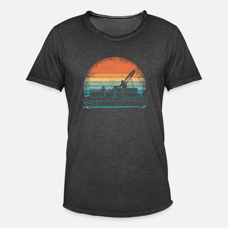 Pontonboot Kapitän Ponton Boote - Männer Vintage T-Shirt - Vintage Schwarz