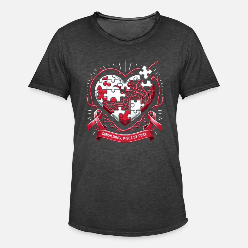 Schlaganfall-überlebende Schlaganfall-bewusstsein - Männer Vintage T-Shirt - Vintage Schwarz