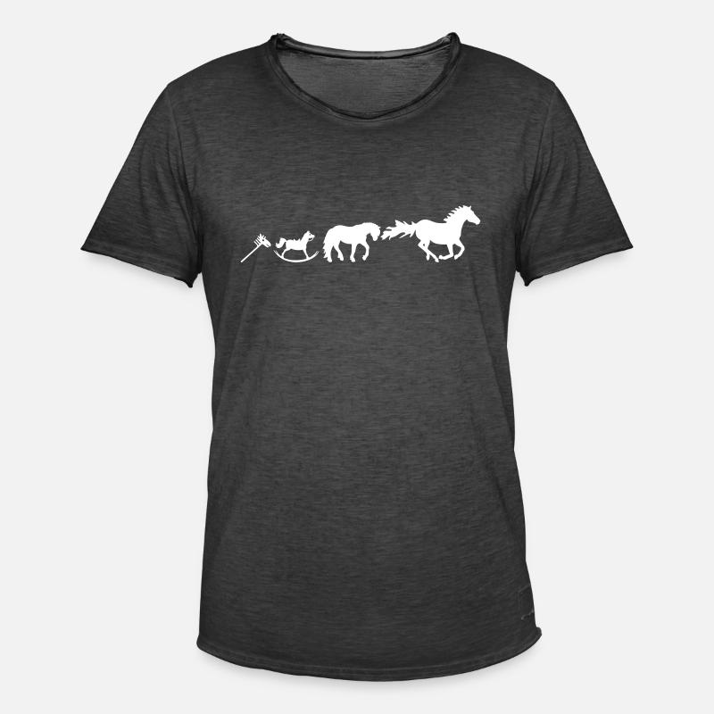 Evolution Pferd Farbwechsel - Männer Vintage T-Shirt - Vintage Schwarz