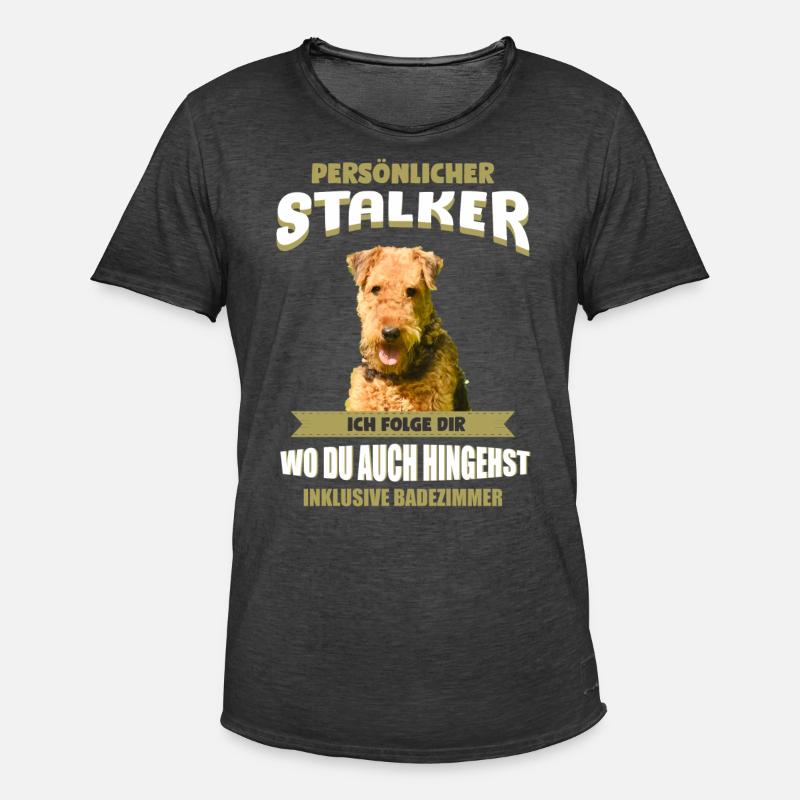 Airedale Terrier Hund - Airedale Terrier - Männer Vintage T-Shirt - Vintage Schwarz