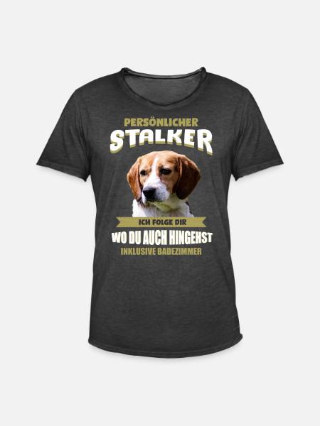 Beagle Hund - Beagle - Männer Vintage T-Shirt - Vintage Schwarz