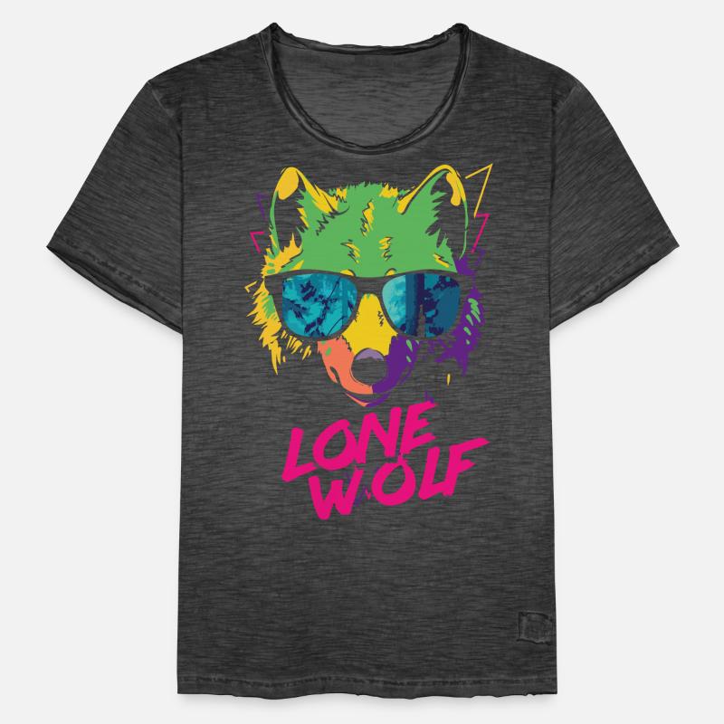 Lone Wolf - Einsamer Wolf Männer Vintage T-Shirt