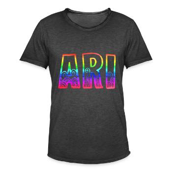 ari rs regenbogen - Männer Vintage T-Shirt - Vintage Schwarz - Vorne - Jose (178cm)