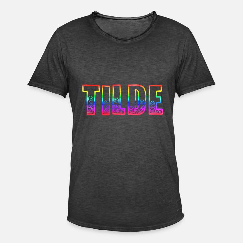 tilde rs rainbow - Men's Vintage T-Shirt - washed black