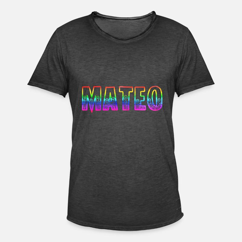 mateo rs regenbogen - Männer Vintage T-Shirt - Vintage Schwarz