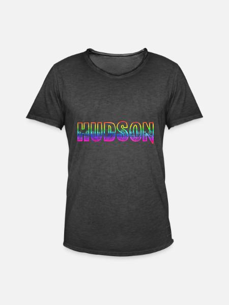 hudson rs regenbogen - Männer Vintage T-Shirt - Vintage Schwarz