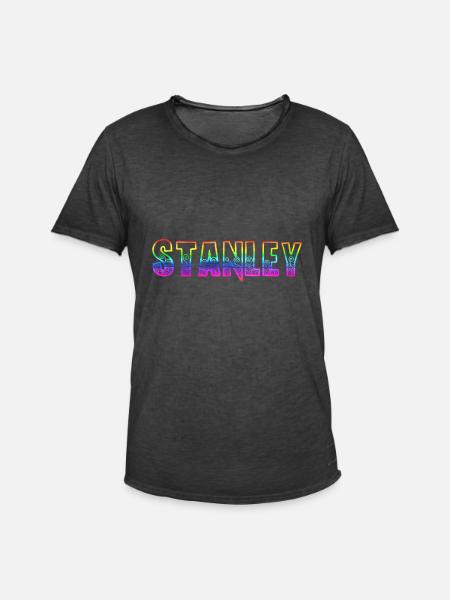 stanley rs regenbogen - Männer Vintage T-Shirt - Vintage Schwarz