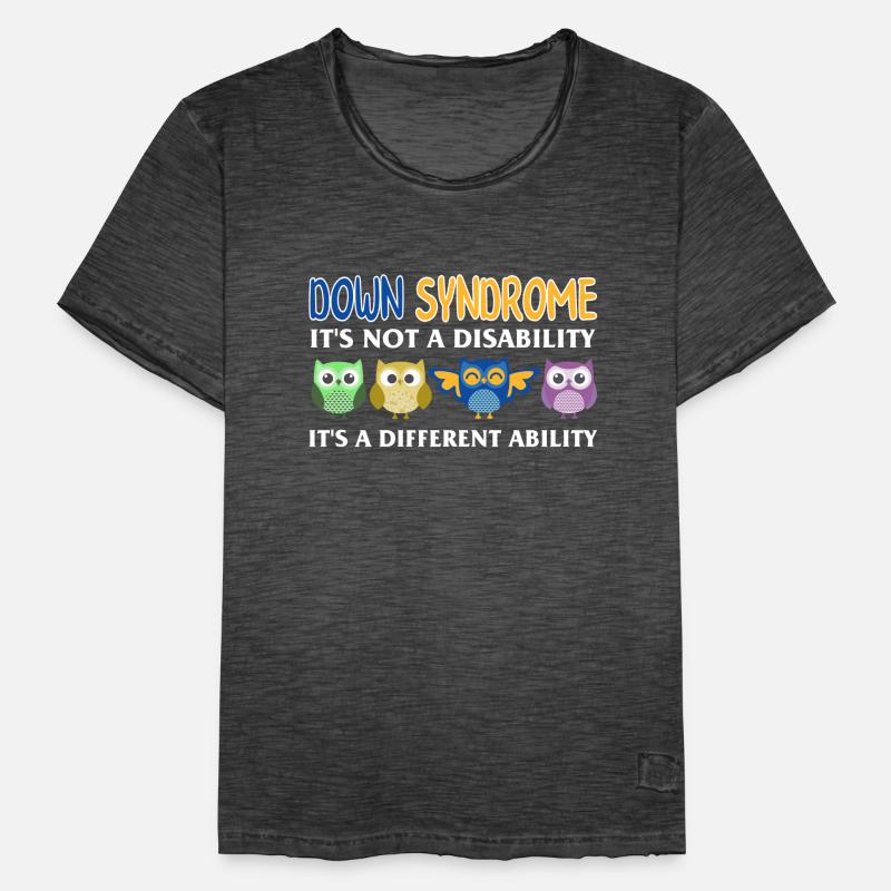 Down-Syndrom-Bewusstsein Einzigartige süße Eule anders Männer Vintage T-Shirt