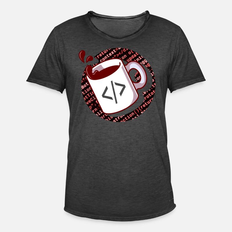 Programmierer Shirt, JavaScript Code Kaffeeliebhaber - Männer Vintage T-Shirt - Vintage Schwarz