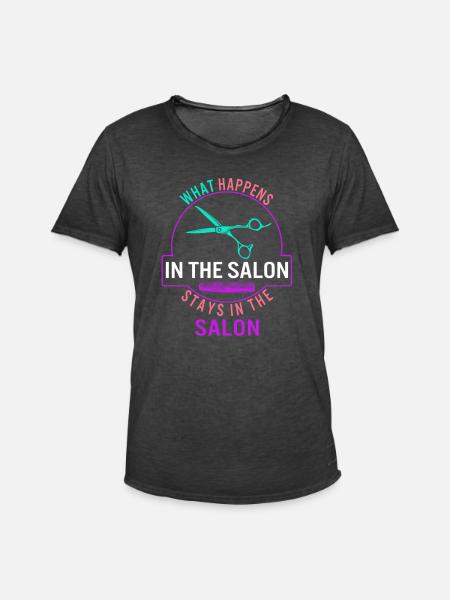 Friseurhemd, was im Salon passiert - Männer Vintage T-Shirt - Vintage Schwarz