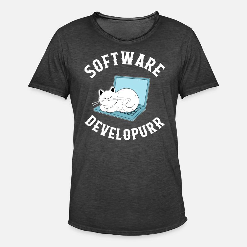 Programmierer-Hemd, Softwareentwickler-T-Shirt, Codierung - Männer Vintage T-Shirt - Vintage Schwarz
