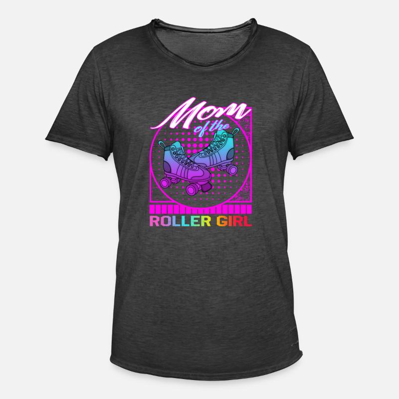 Rollschuh-Shirt, Mutter des Rollmädchen-Rollers - Männer Vintage T-Shirt - Vintage Schwarz