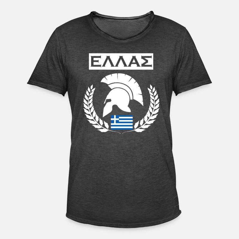 GRIECHENLAND / HELLAS (2) - Männer Vintage T-Shirt - Vintage Schwarz