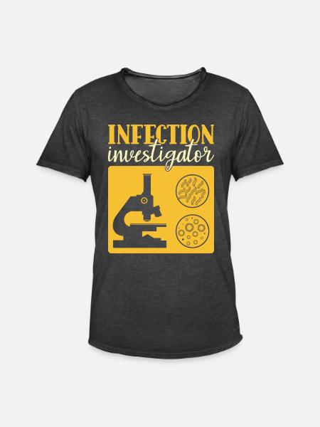 Infektionsforscher - Lustiger Epidemiologe - Männer Vintage T-Shirt - Vintage Schwarz