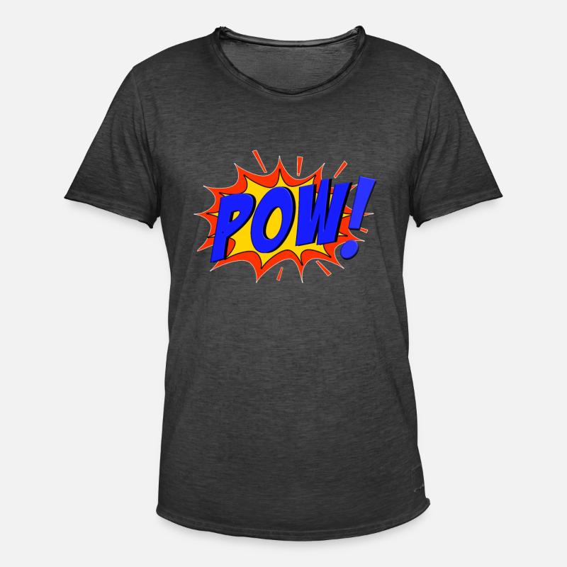 POW Comic Pow! - Männer Vintage T-Shirt - Vintage Schwarz