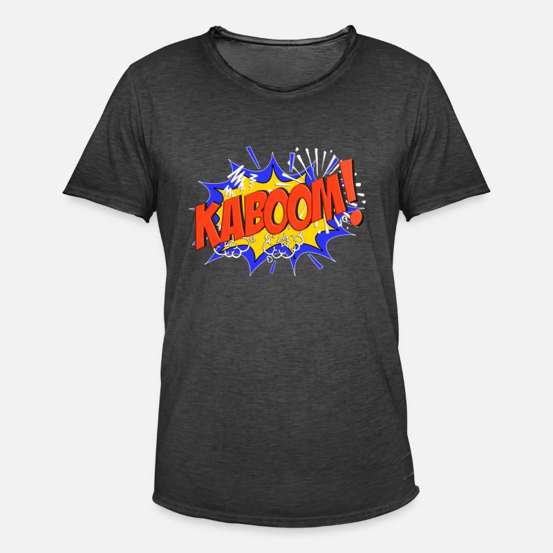 KABOOM Comic KABOOM! - Maglietta vintage da uomo - nero antico