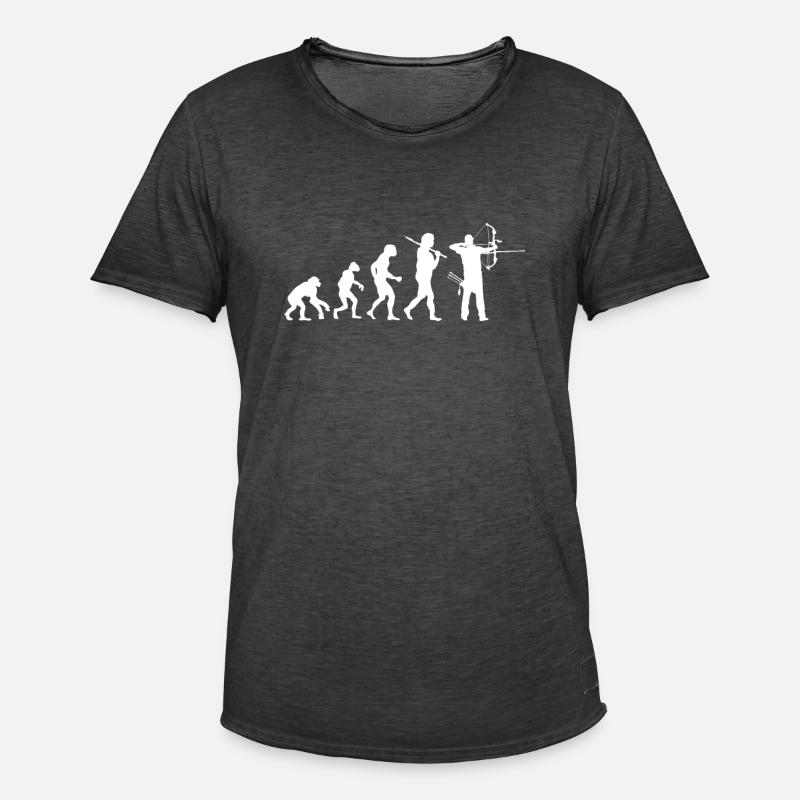Evolution Bogenschießen - Männer Vintage T-Shirt - Vintage Schwarz