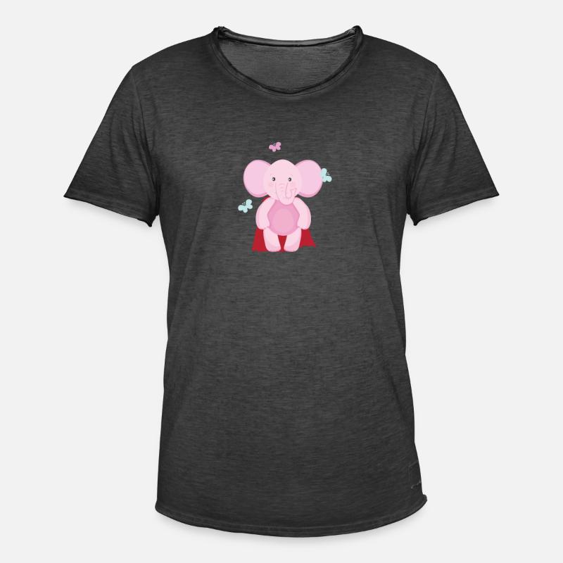 Elefant Superheld - Männer Vintage T-Shirt - Vintage Schwarz