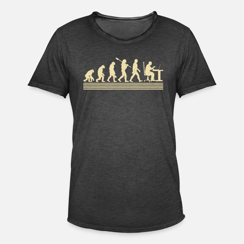 Evolution Des Computerprogrammierers - Männer Vintage T-Shirt - Vintage Schwarz