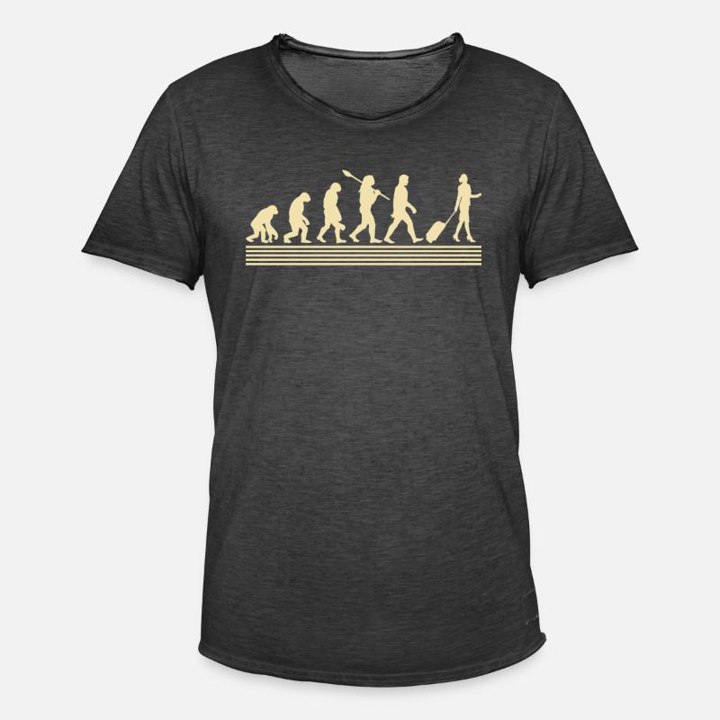 Stewardessen-evolution - Männer Vintage T-Shirt - Vintage Schwarz