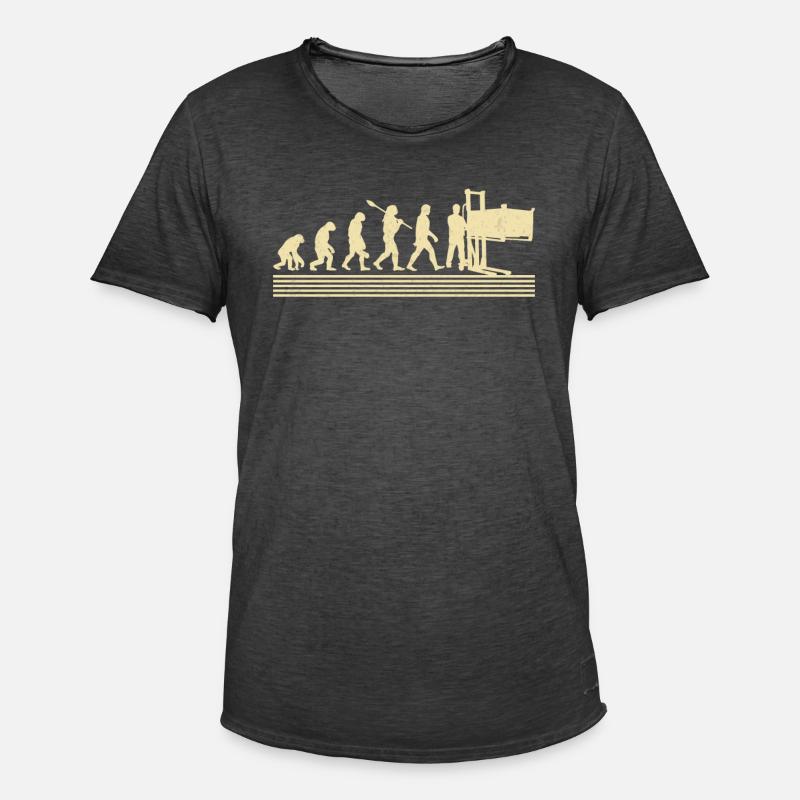 Evolution Der Fabrikarbeiter - Männer Vintage T-Shirt - Vintage Schwarz