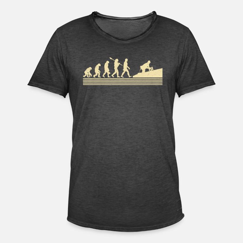 Dachdecker Evolution - Männer Vintage T-Shirt - Vintage Schwarz
